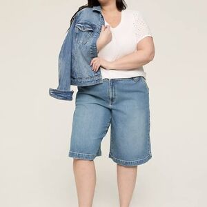 Lane Bryant Plus Size Womens Size 20 Palazzo Crop Denim Jeans